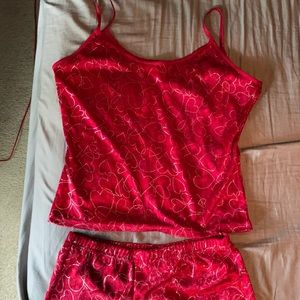 Red heart pajama set